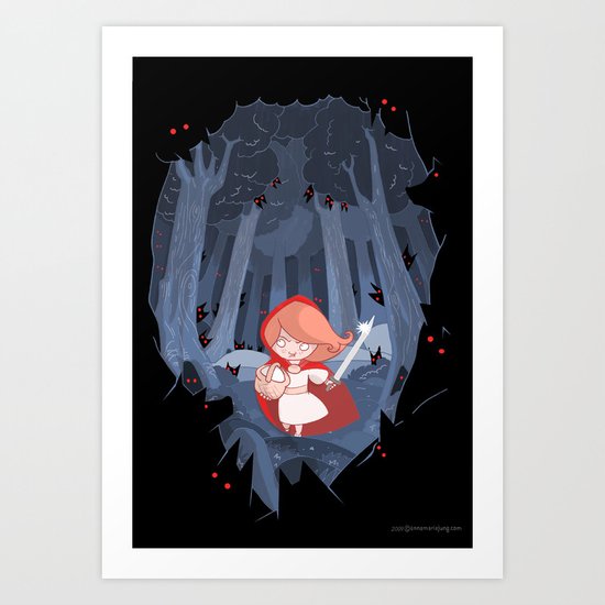Little Red Fighting Hood Art Print