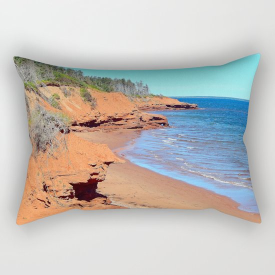 Red Cliffs of PEI Rectangular Pillow