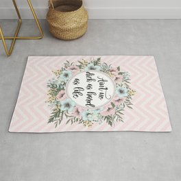 AIN'T NO D*CK AS HARD AS LIFE - Pretty floral quote Area & Throw Rug