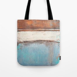 Copper and Blue Abstract Tote Bag