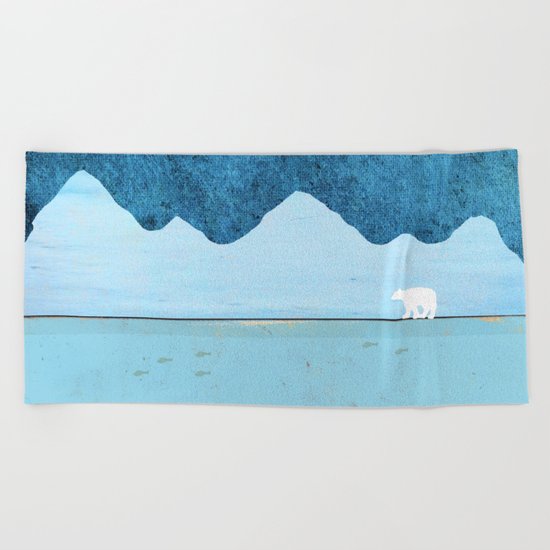 Fishing in the Arctic Beach Towel