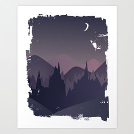 Forest at Night Art Print