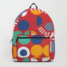 Sexy Seventies Backpack | Outcut, Circle, Vintages, Cut, Geometric, Pattern, Trendycolors2020, Red, Graphicdesign, Graphite 