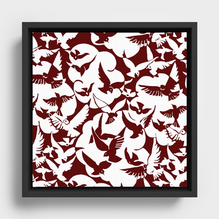 Bird pattern Framed Canvas