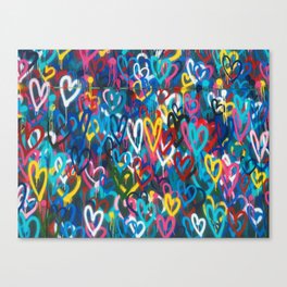 Graffiti Hearts Love (Color) Canvas Print