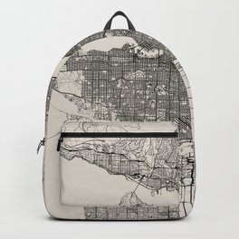 Canada, Vancouver - Black & White Aesthetic City Map Backpack