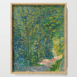Path in the Woods, 1887 by Vincent van Gogh Serving Tray