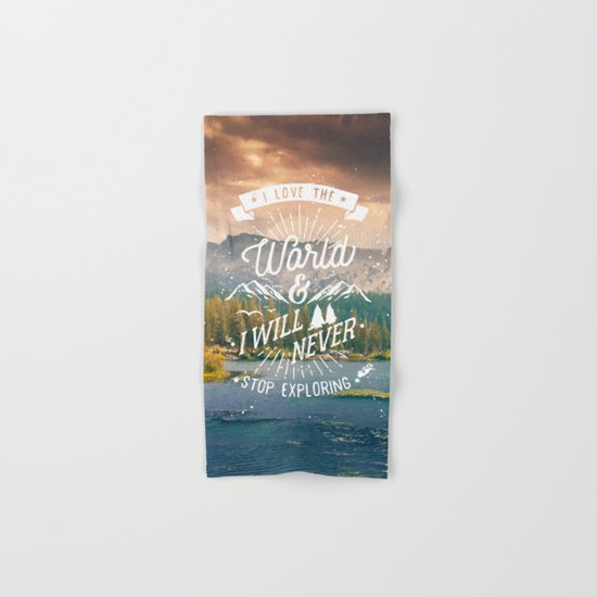 Inspirational Quote and Mountains III Hand & Bath Towel