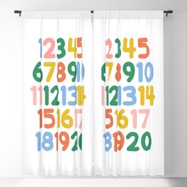 Numbers Poster - Colorful 123 Nursery Prints Blackout Curtain