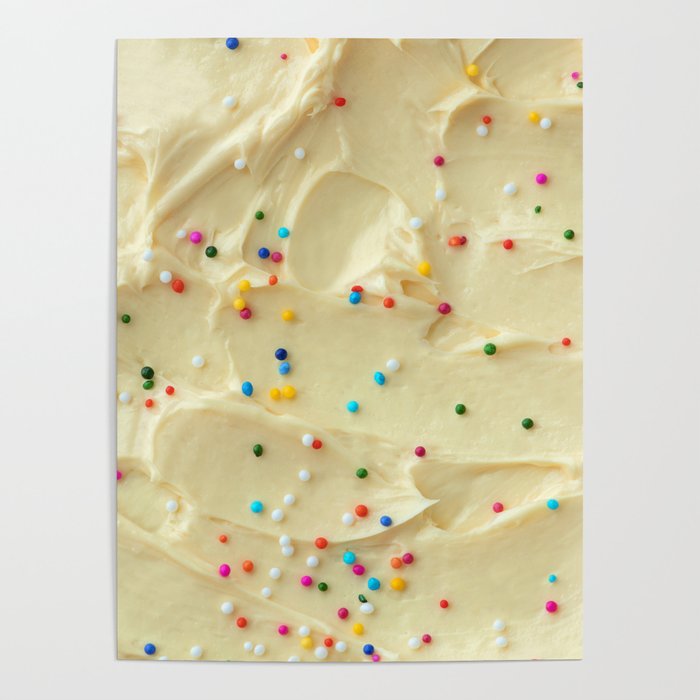 Vanilla Cake Frosting & Sprinkles  Poster