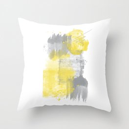 Watercolor Shapes No. 6 | Illuminating Yellow & Ultimate Grey Throw Pillow