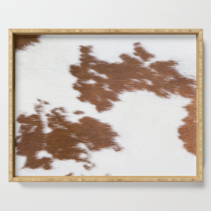 Rustic Brown and White Cow Print (ix 2021) Serving Tray