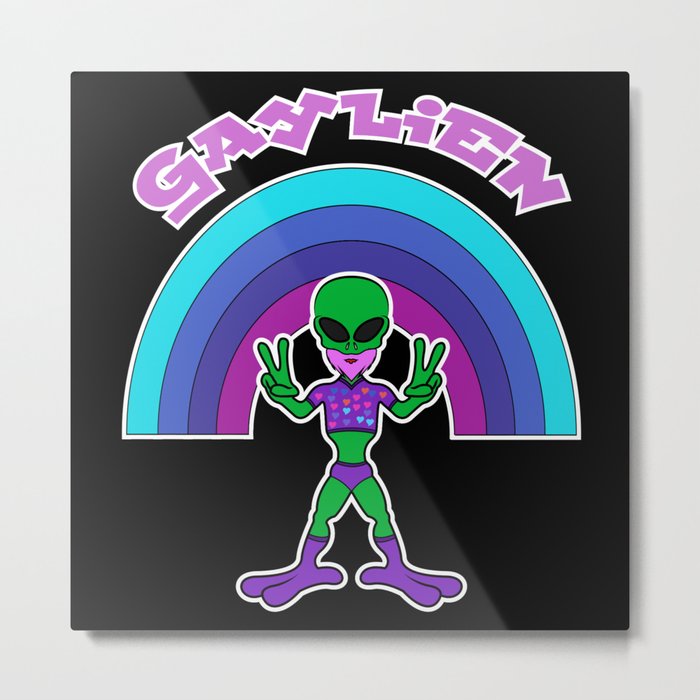 Gay Alien LGBT Metal Print