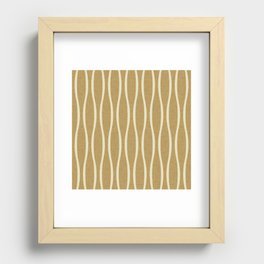 Retro Tiki Pin Stripes 335 Gold and Beige Recessed Framed Print