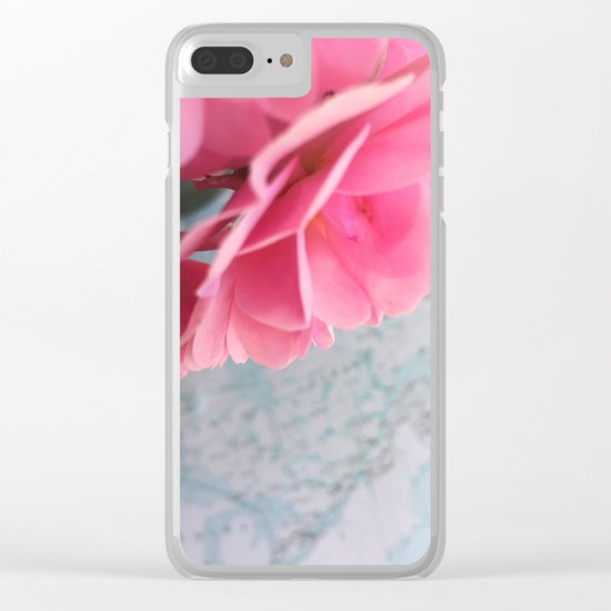 Pink Rose Clear iPhone Case