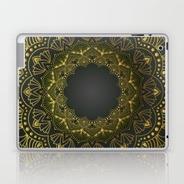 Yellow & Black Color Mandala Art Design Laptop Skin