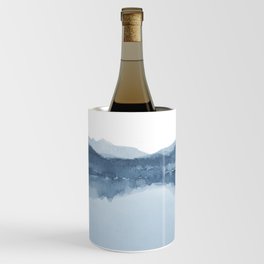 Watercolor landscape 2 - shades of blue Wine Chiller