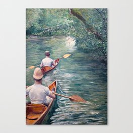 Gustave Caillebotte - Canoes on the Yerres Canvas Print