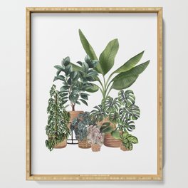 House Plants Watercolor Illustration 7 Serving Tray