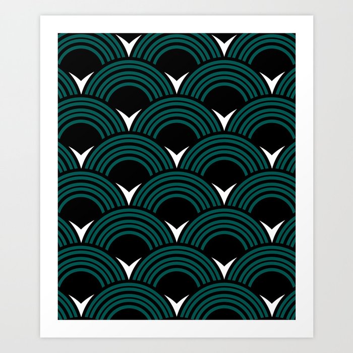Art Deco Shell Print Art Print