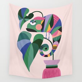 Miss Chameleon (Pink version) Wall Tapestry