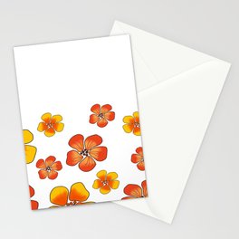 Orange Florals Stationery Cards