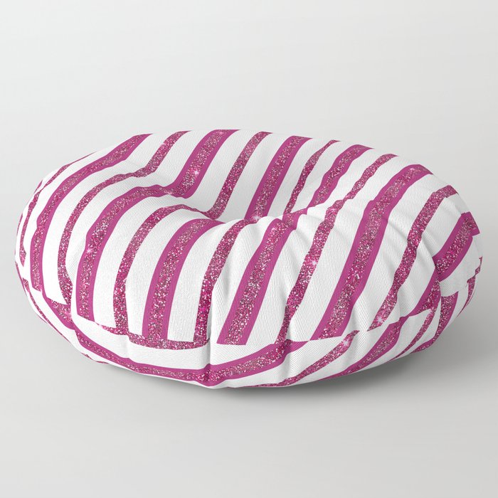 Glitters Diagonal Colorful Pink  Floor Pillow