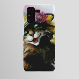 “Cat with Umbrella” by Maurice Boulanger Android Case