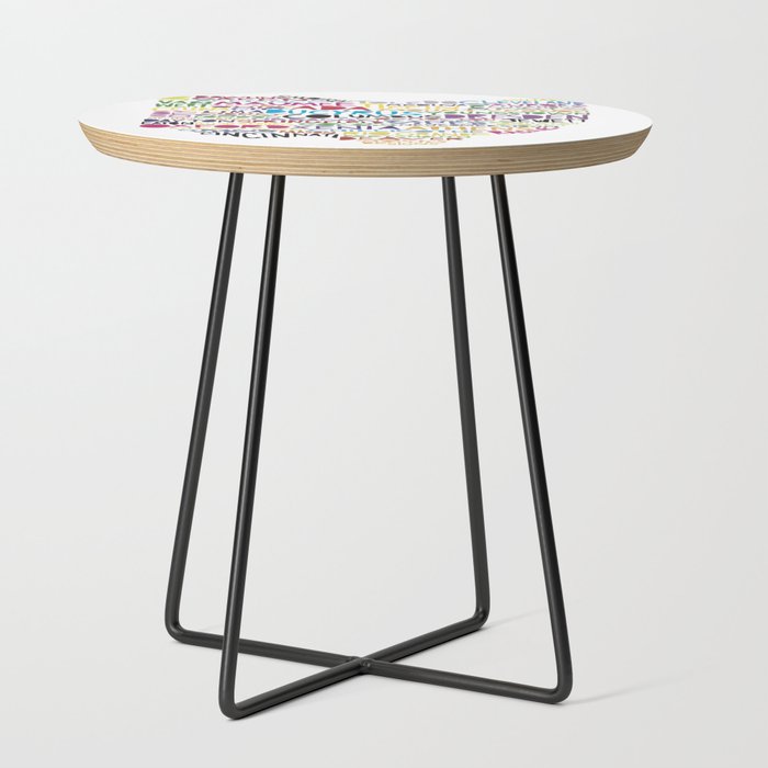 Ohio colorful typography art Side Table