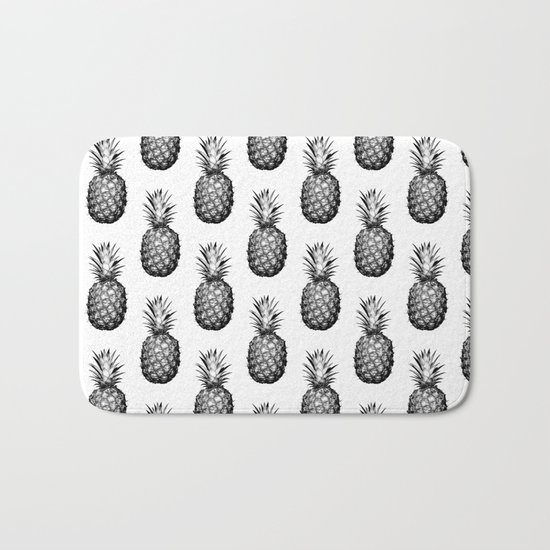 Black & White Pineapple Bath Mat