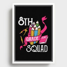 8th Grade Squad Student Back To School Framed Canvas