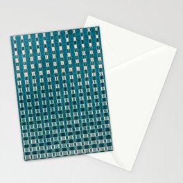 Turquoise Blue Plaid Pattern Stationery Card