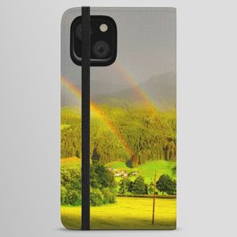 Rainbow in the mountains iPhone Wallet Case