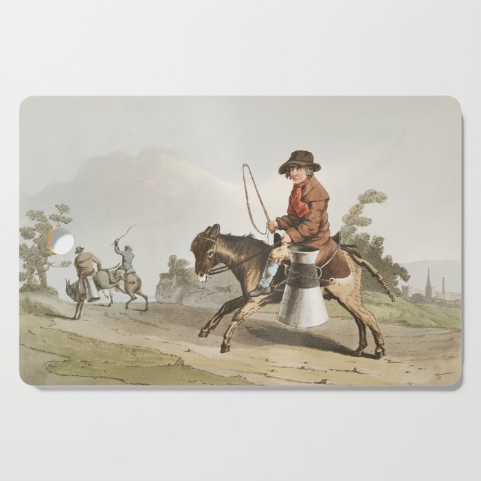 19th century in Yorkshire life man on a horse Cutting Board