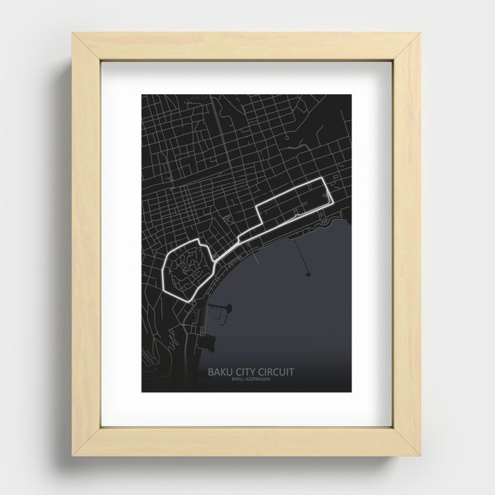 Baku Street Circuit Azerbaijan Recessed Framed Print