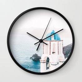 Santorini Greece Mamma Mia Church Photography Wall Clock