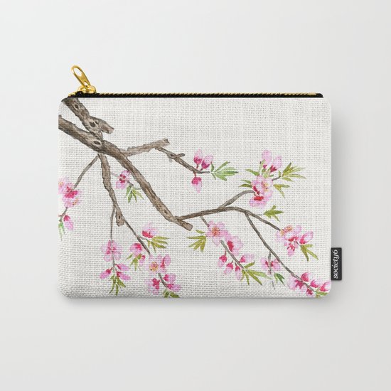pink peach flowers Carry-All Pouch