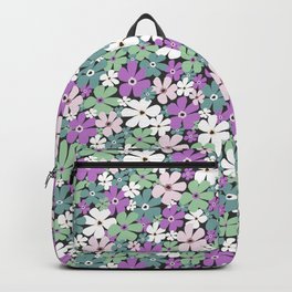 Groovy Daisies - Green Purple Backpack