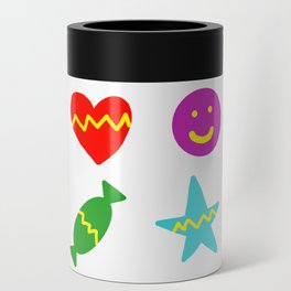 Happy Valentines Day : Heart, Star, Candy and Smile Emojie Can Cooler