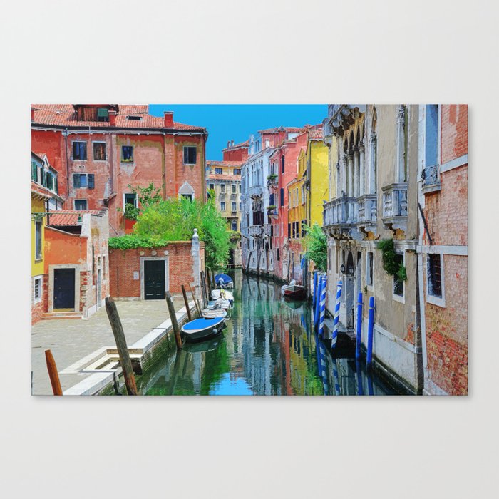 Brightly Coloured Homes Venice Italy #2 Canvas Print