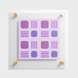 Mid-Century Modern Squares Lines Lilac Floating Acrylic Print