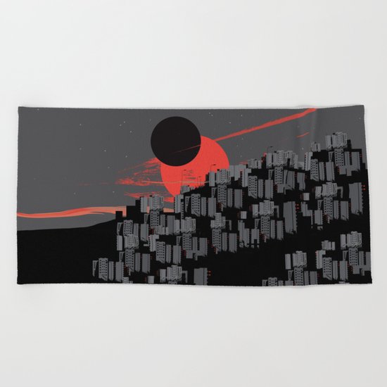apocalypse city Beach Towel