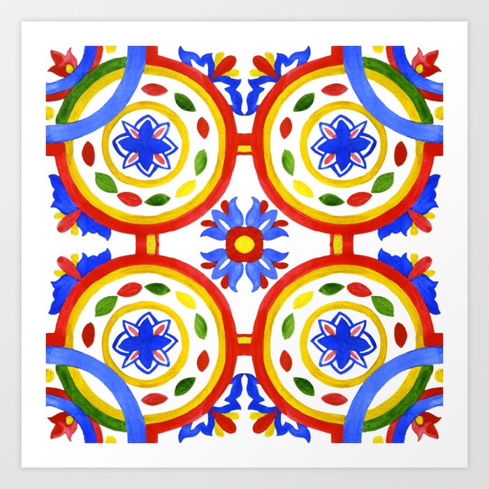 Portuguese azulejo tiles. Gorgeous patterns. Art Print