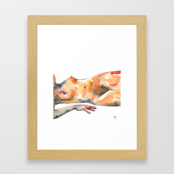 lying on my couch Framed Art Print