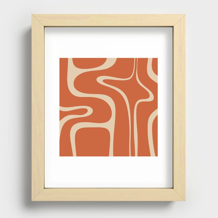 Copacetic Retro Abstract in Mid Mod Burnt Orange and Beige Recessed Framed Print