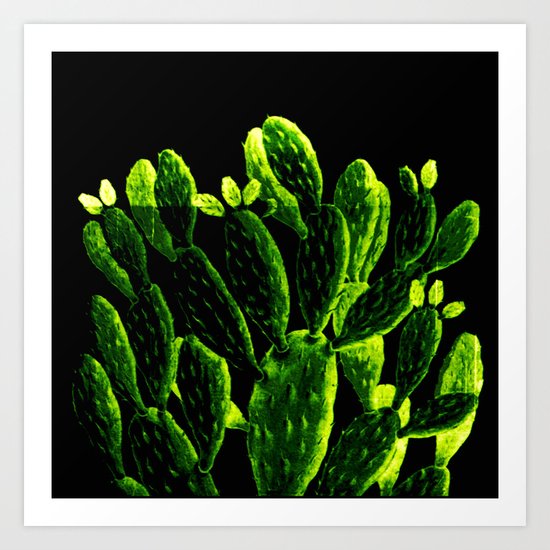 luminous cactus Art Print