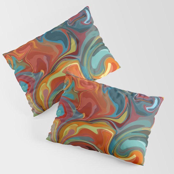 Marbled Swirl Rainbow Pillow Sham