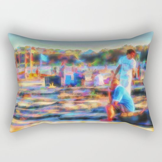 Summer fun at the beach Rectangular Pillow