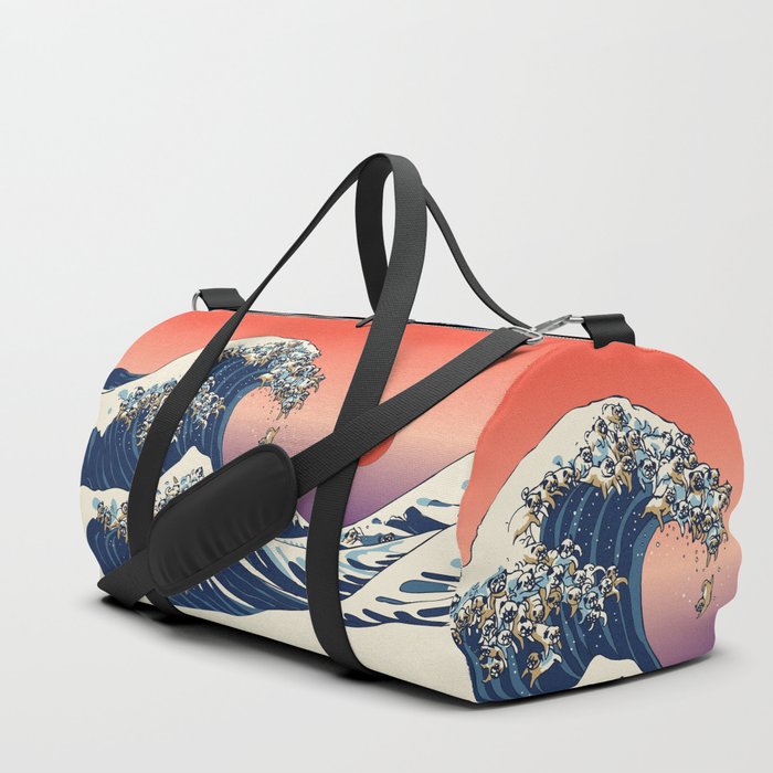 The Great Wave of Pug Duffle Bag