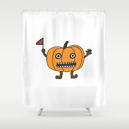 Anxious Pumpkin Shower Curtain